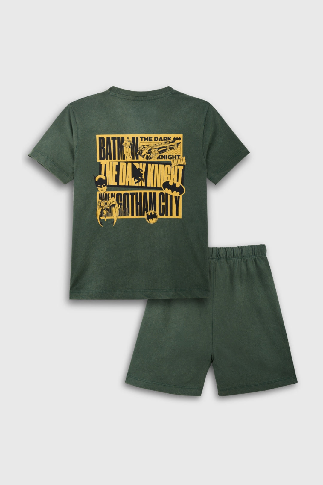 Batman Stone Washed Shorts Set