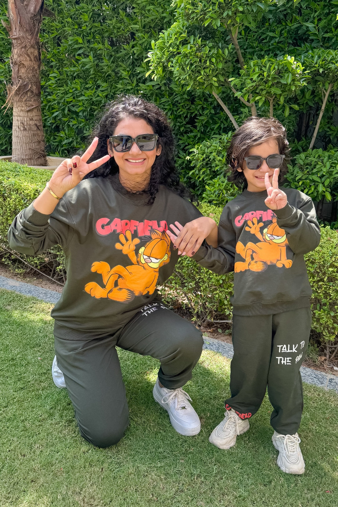 Garfield Green Classic Co-Ord Set For Family