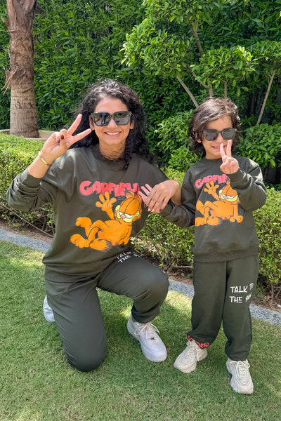 Garfield Green Classic Co-Ord Set For Family