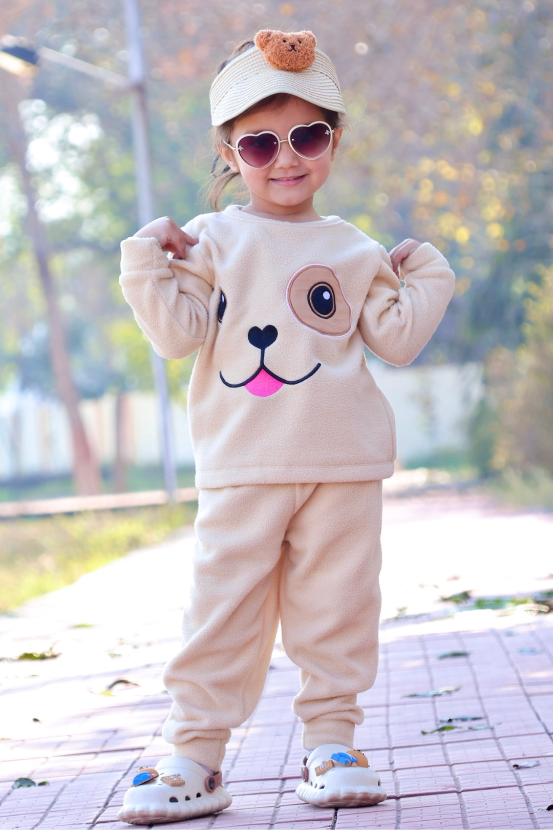 Puppy Beige Polar Fleece Set