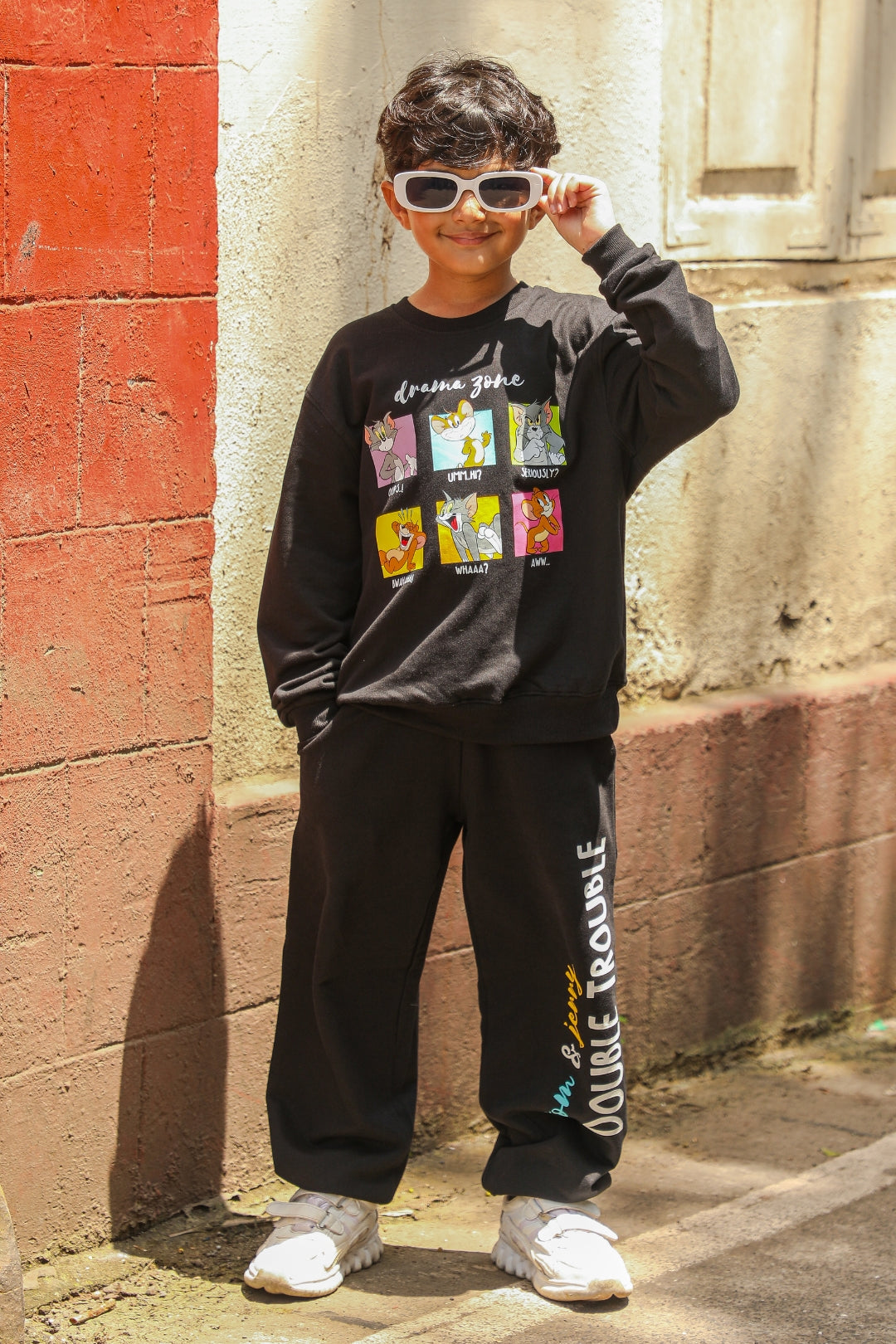tom and jerry hoodie and jogger set for boys