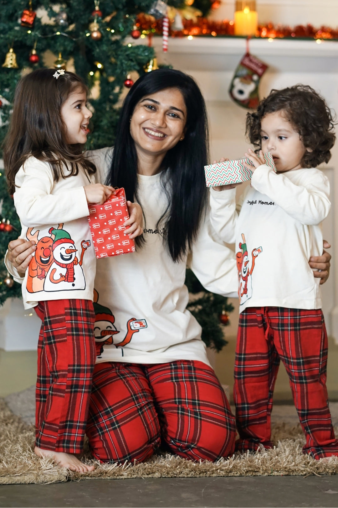 Selfie Snowman Flannel Pajama Set for Family