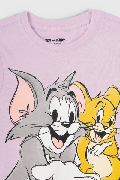 Tom and Jerry Lavender classic Short Set