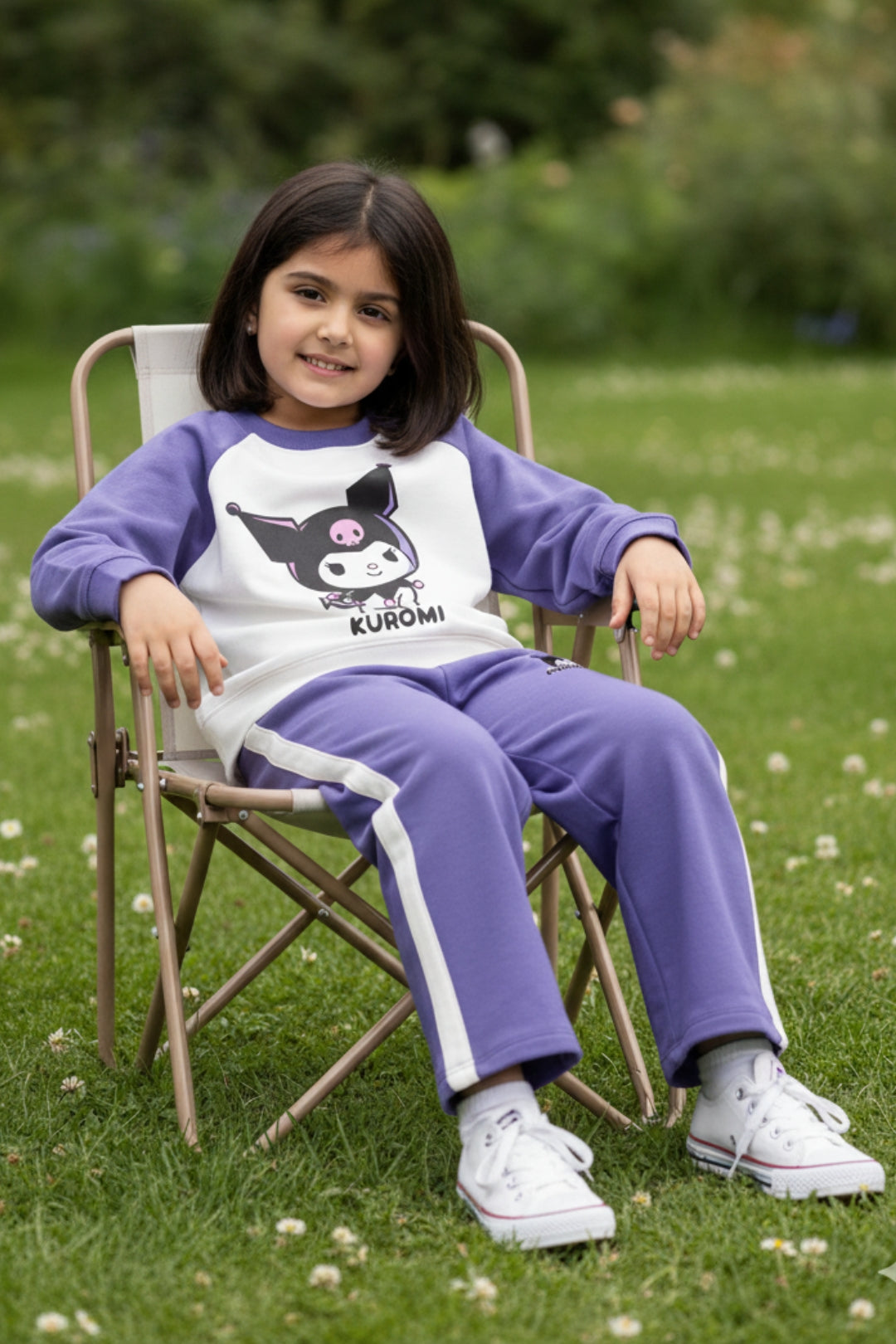 kuromi hooded co-ord set for girls