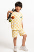 Bolt Smiley Checkered Shorts Set