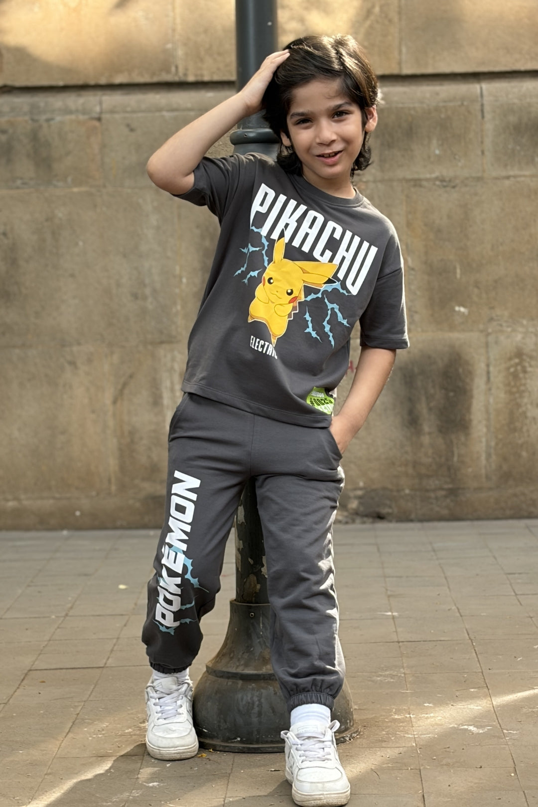 pikachu trendy jogger co-ord for boys