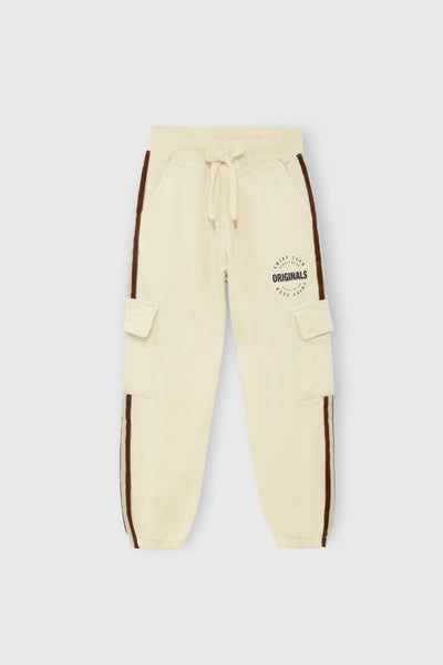 Beige Side Striped Originals Jogger