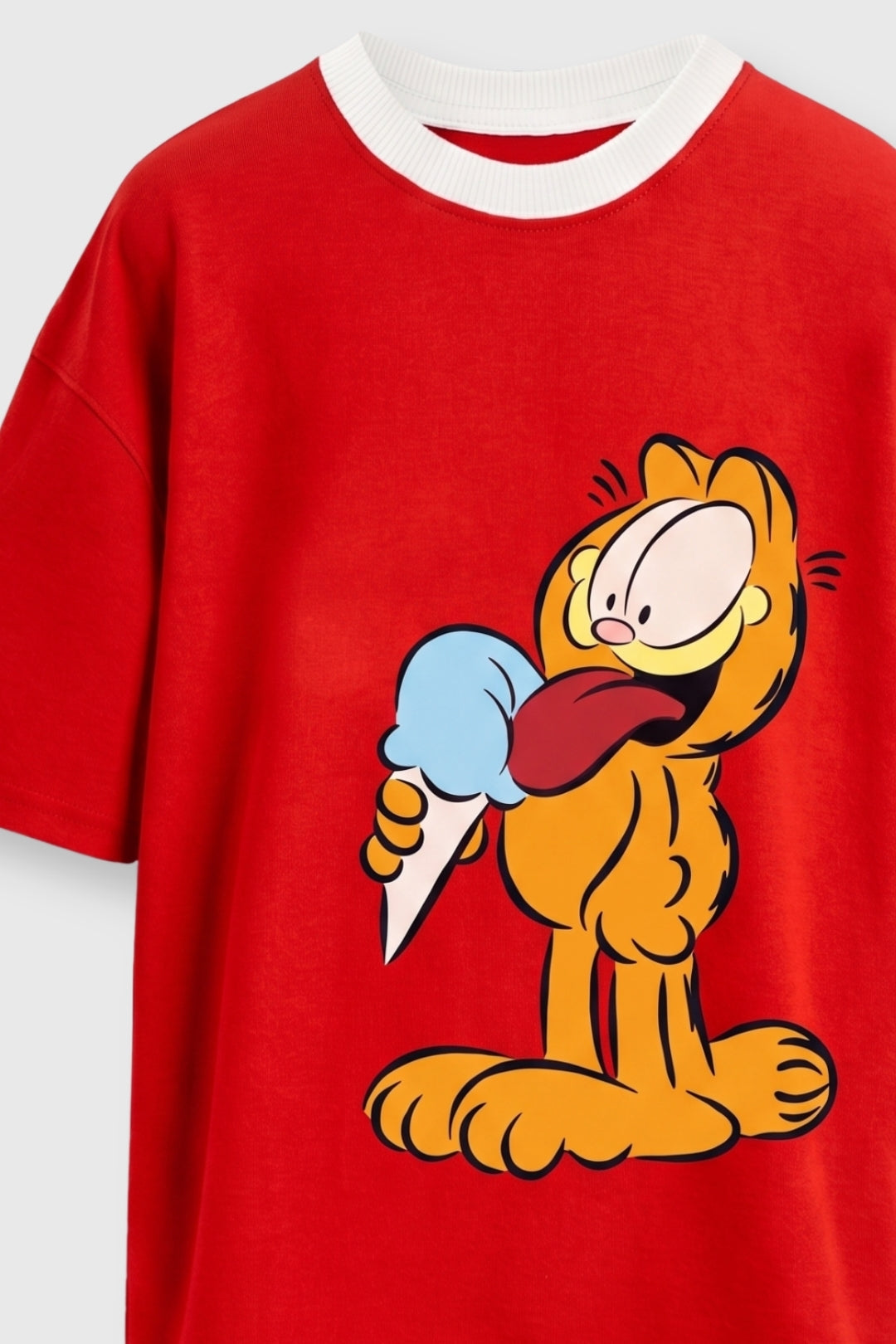 Garfield Ice Cream Crew Neck T-Shirt