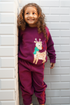 Reindeer Purple Polar Fleece Set