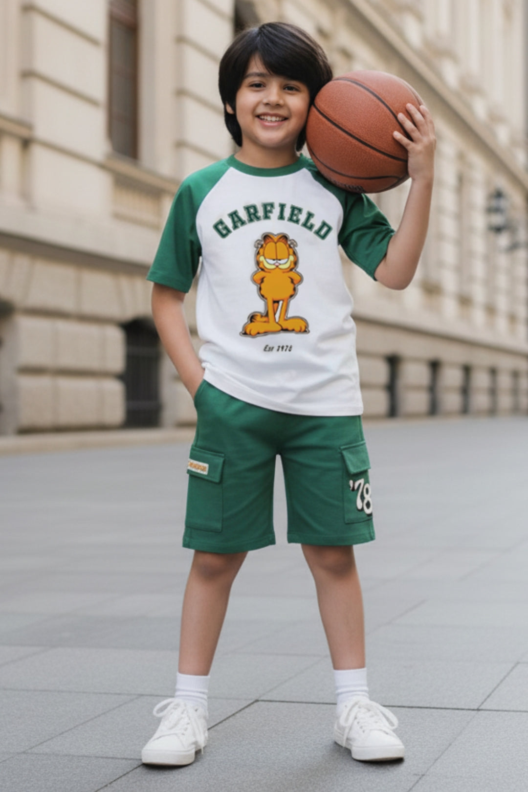 Garfield Raglan Varsity Shorts Set