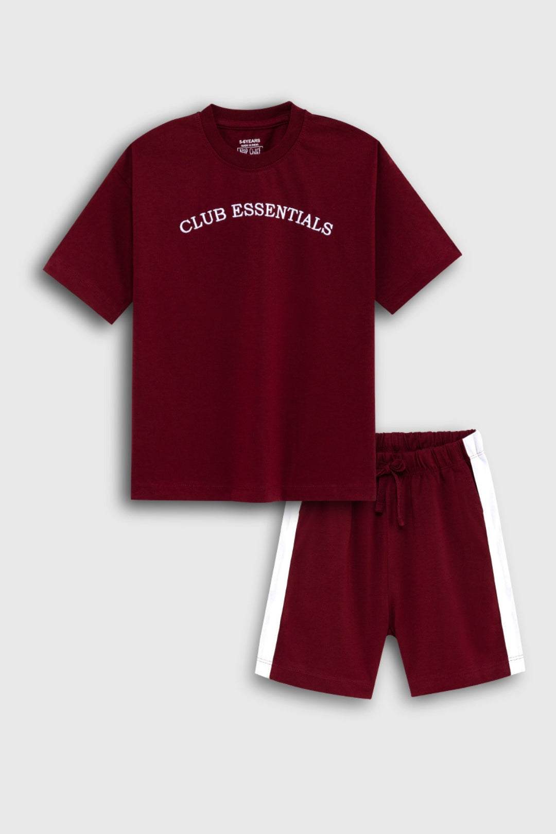 Chill Club Essentials Moody Maroon Shorts Set