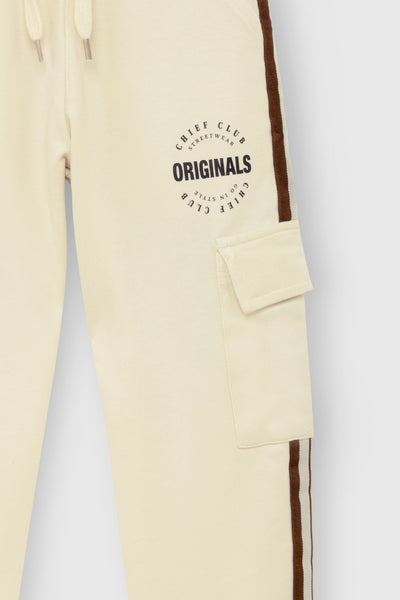 Beige Side Striped Originals Jogger