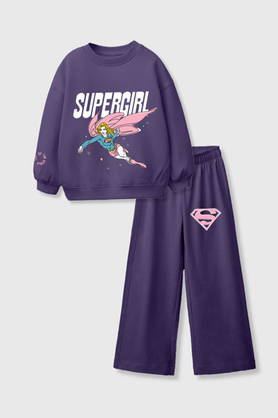 Supergirl In Purple Co-Ord Set