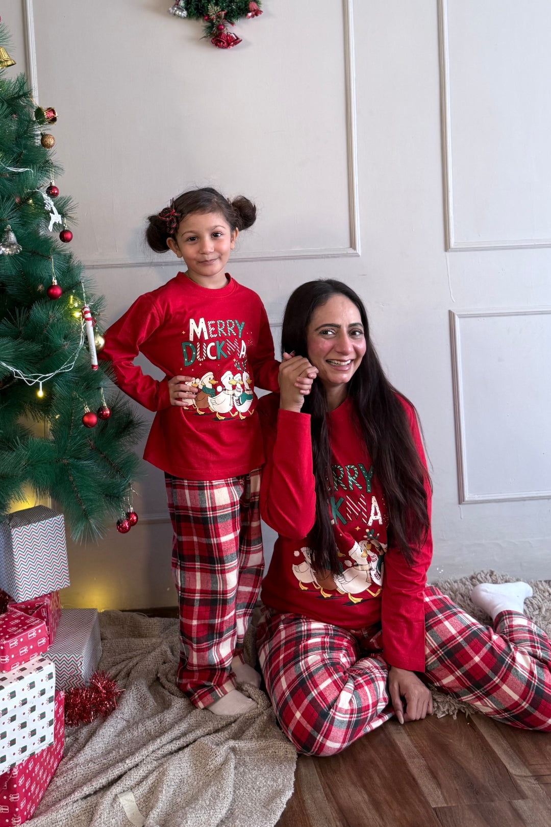 Merry Duckmas Flannel Pajama Set For Family