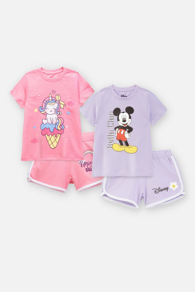 Mickey and Unicorn Shorts Set Pack of 2