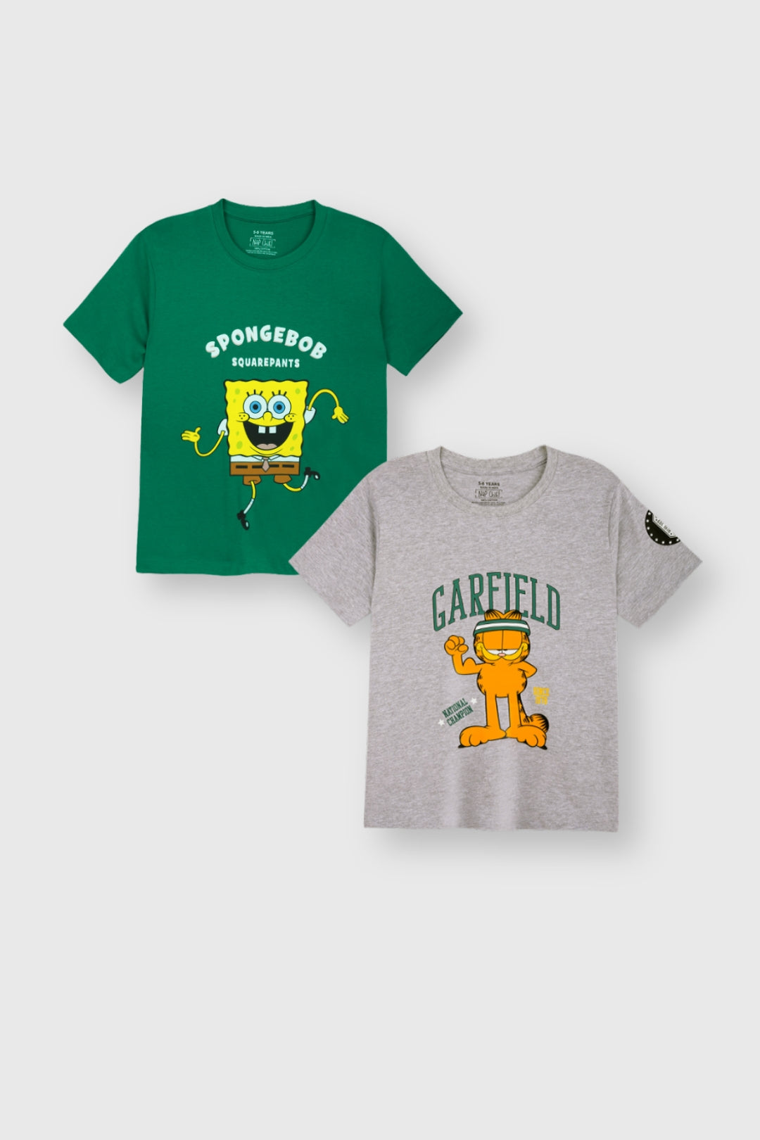 SpongeBob and Garfield T-Shirt Pack of 2