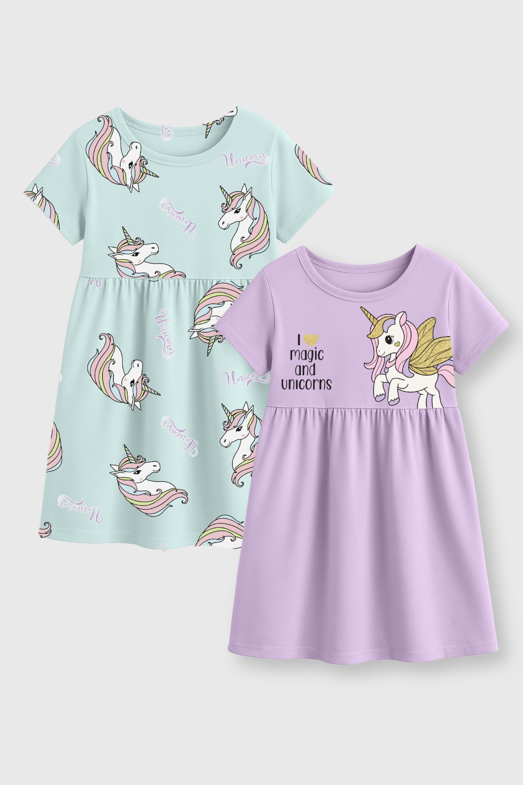 Unicorns Girls Dress Pack Of 2