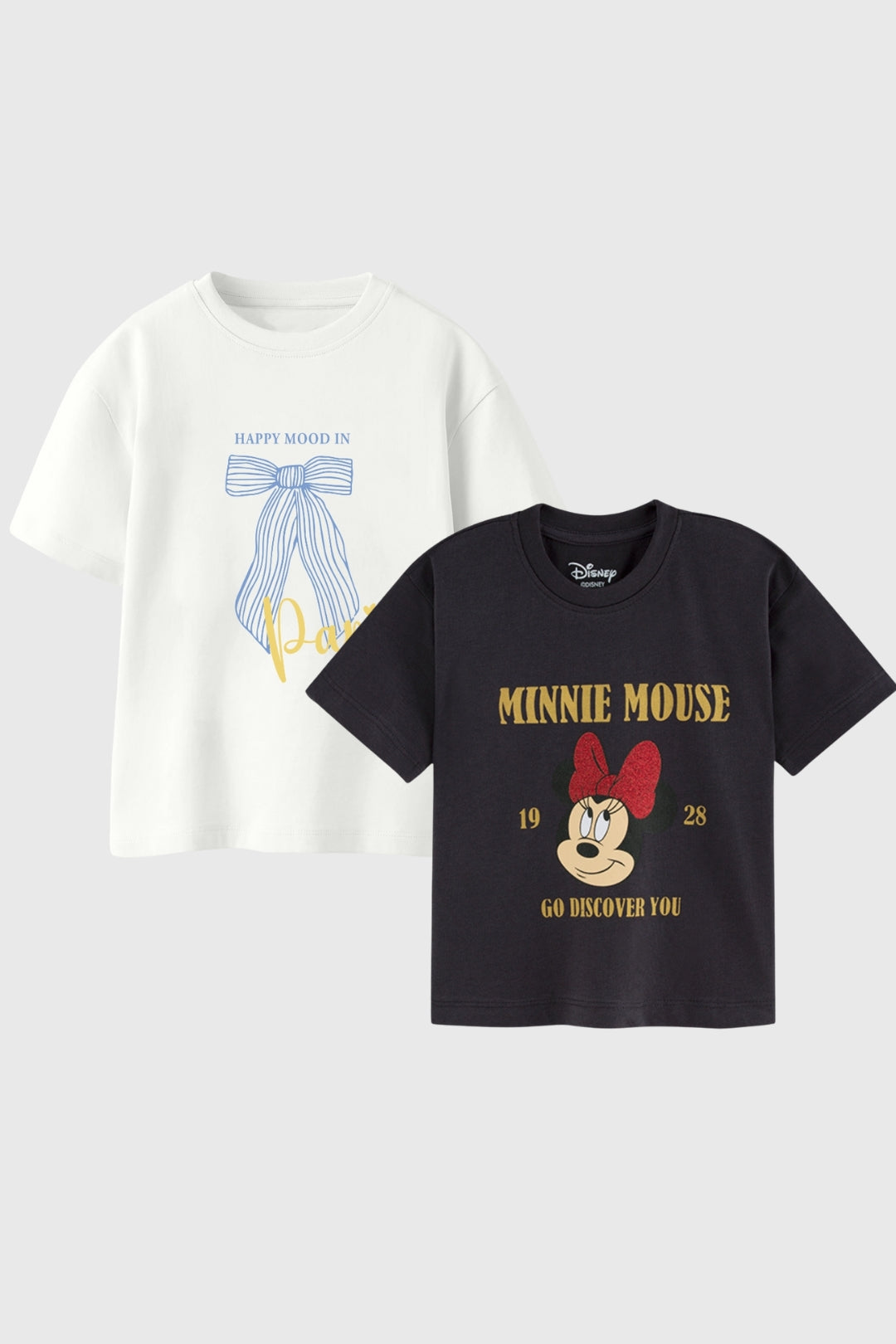 Minnie and Paris Bow Girls T-Shirts Pack Of 2