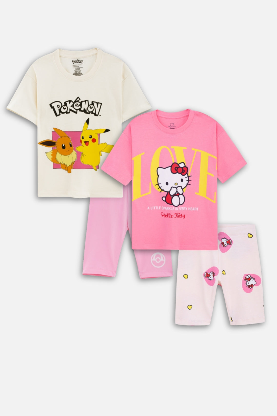 Pikachu and Hello Kitty Shorts Set Pack Of 2