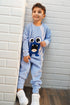 Happy Monster Blue Polar Fleece Set