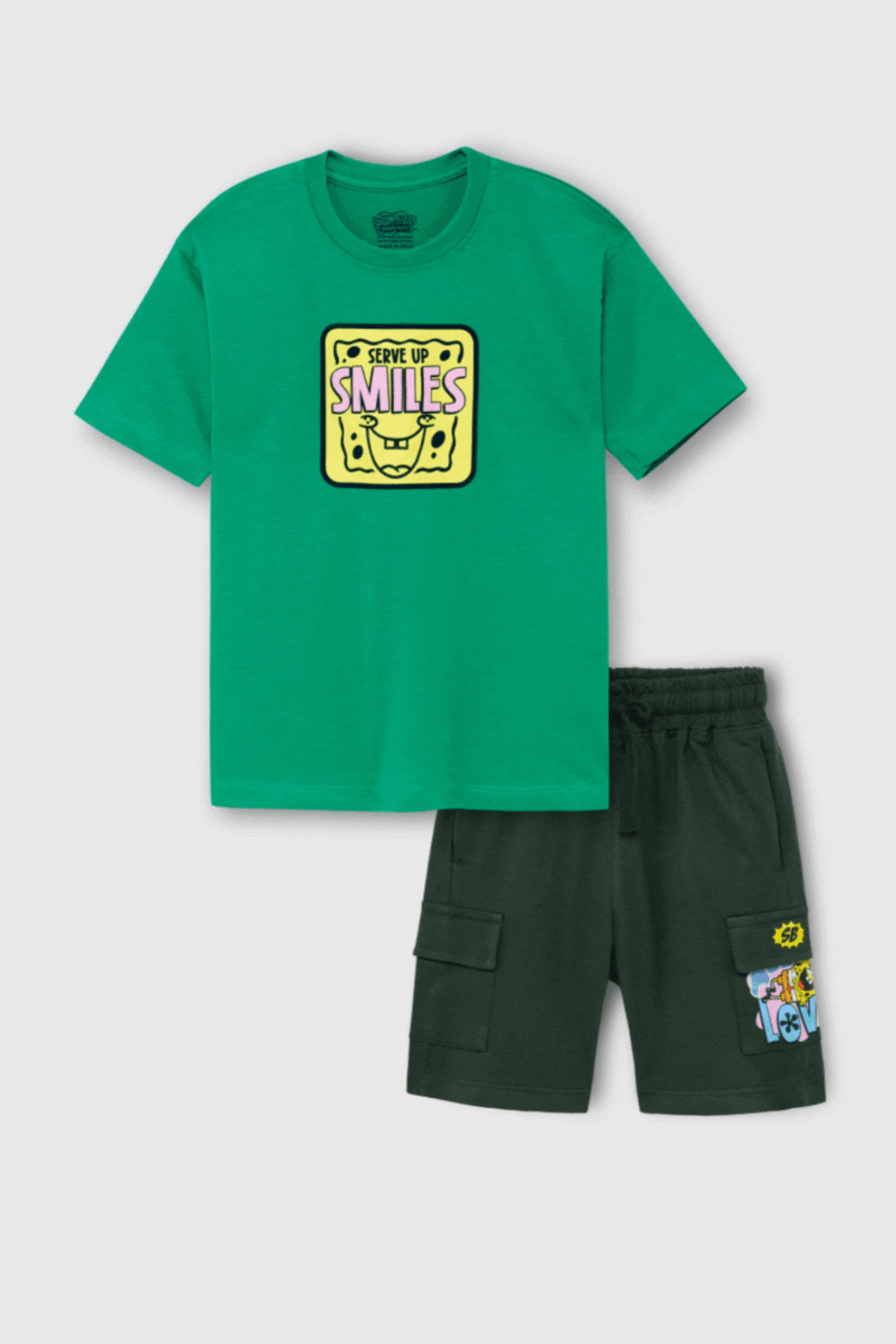 Serve Up Smiles SpongeBob Shorts Set