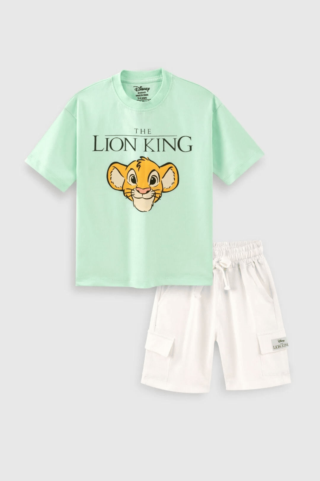 disney lion king printed shorts set for boys