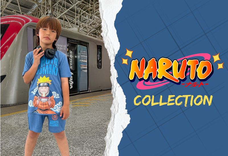 Naruto anime cotton kidswear and sets for boys