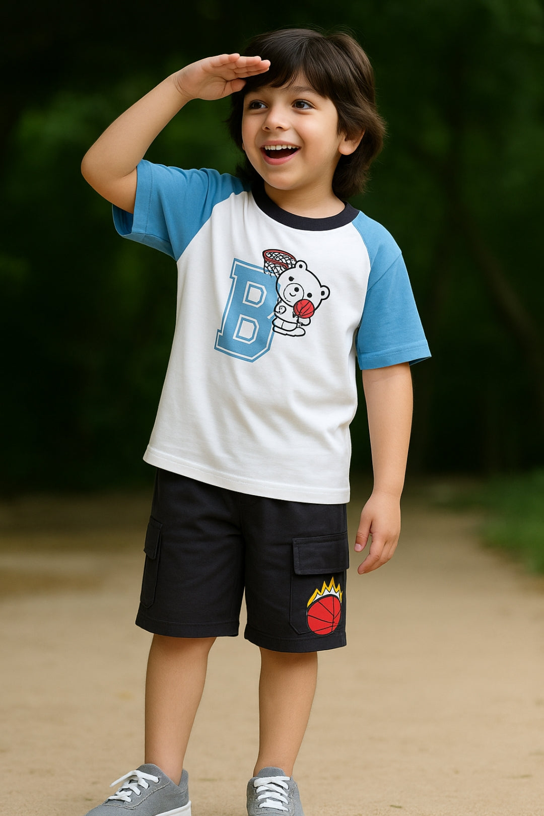 Bear Basketball Shorts Set