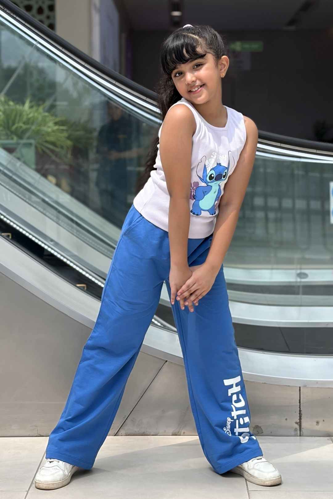disney stitch jogger and t-shirt set for girls