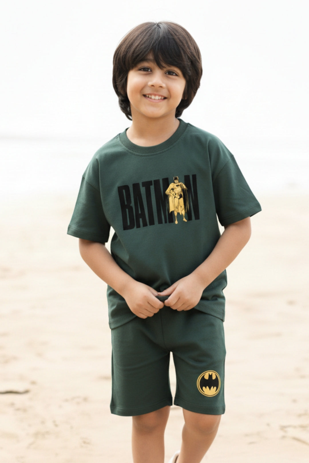 batman printed shorts set for boys