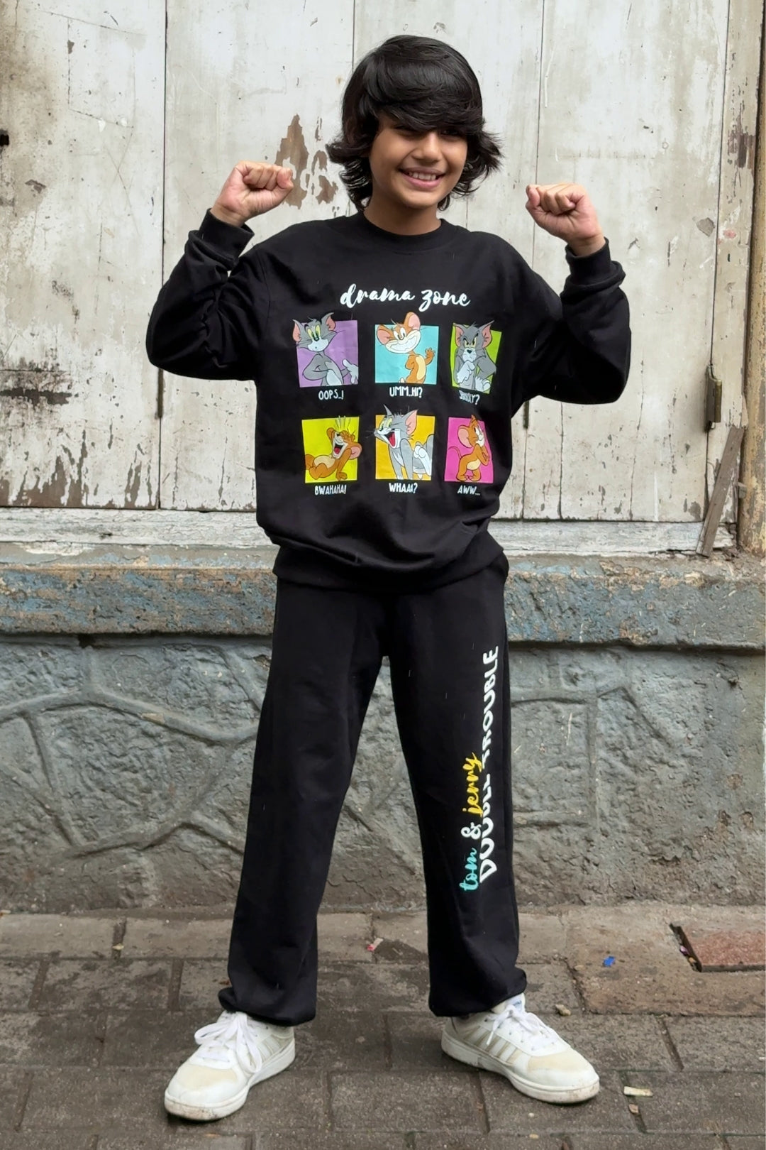 tom and jerry hoodie and jogger set for boys