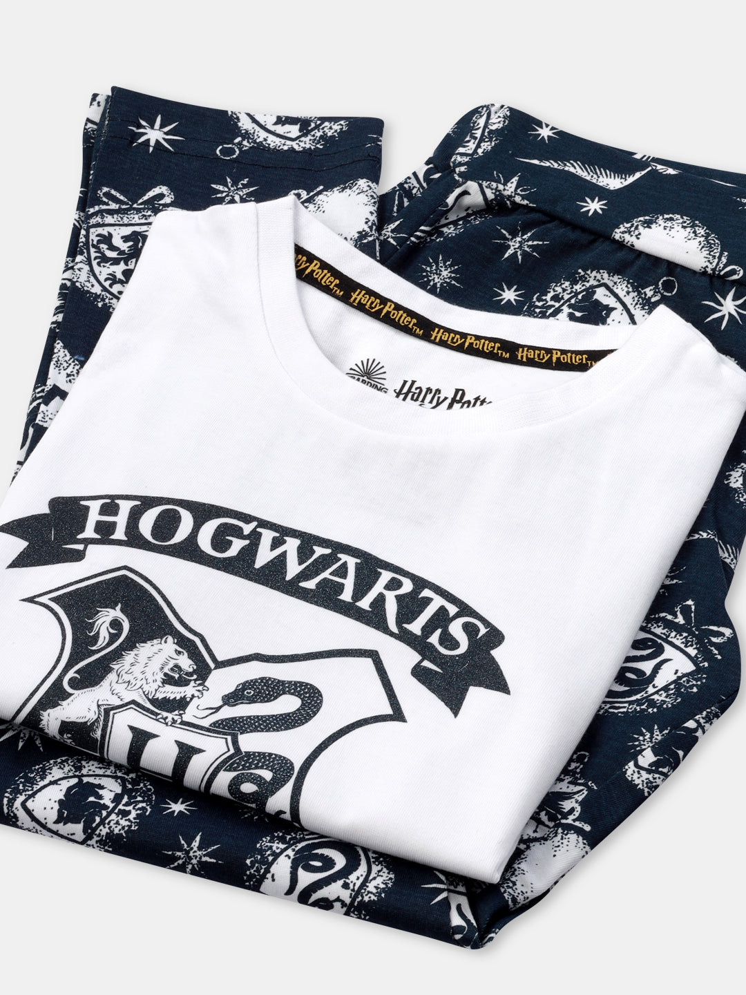 harry potter hogwarts logo pajama set nap chief 100% organic cotten