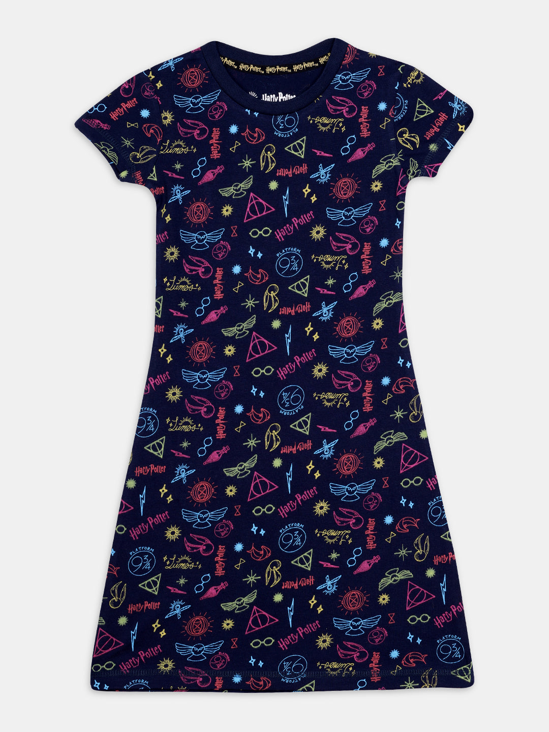 harry potter neon magic nap chief twinning 100% organic cotton relaxed fit dress