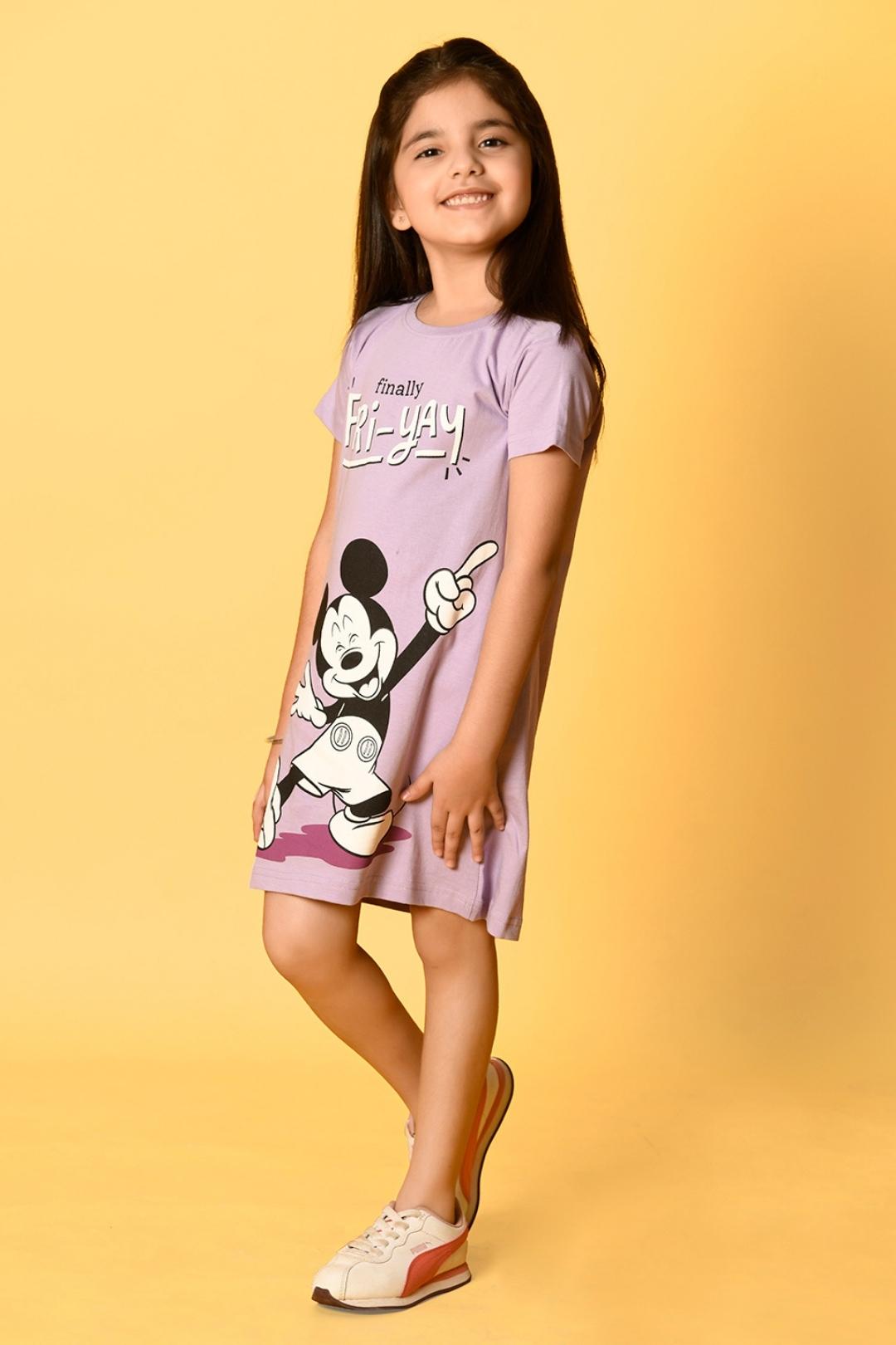 disney mickey mouse printed dress for girls