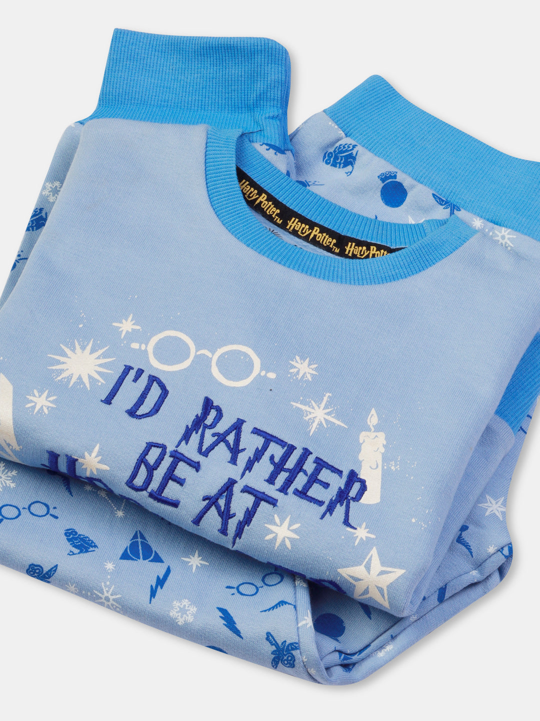 Harry Potter Rather be at Hogwart Cotton Fleece Pyjama Set for