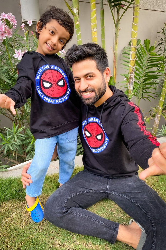 Official Marvel Spider-Man Logo Pure Cotton Hoodie for Boys and Dads – Nap  Chief